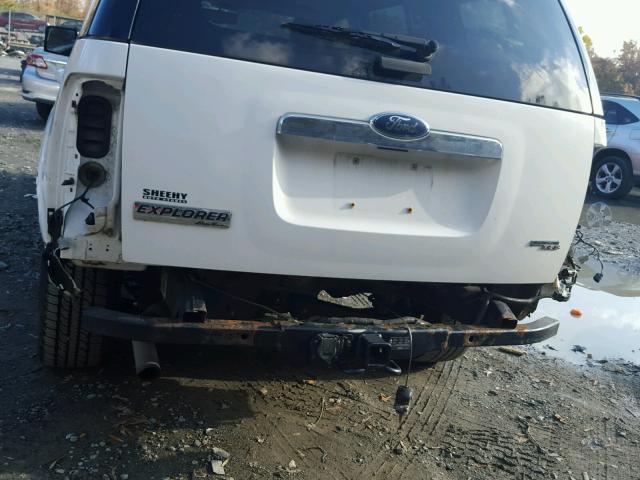 1FMEU74E37UA62399 - 2007 FORD EXPLORER E WHITE photo 9