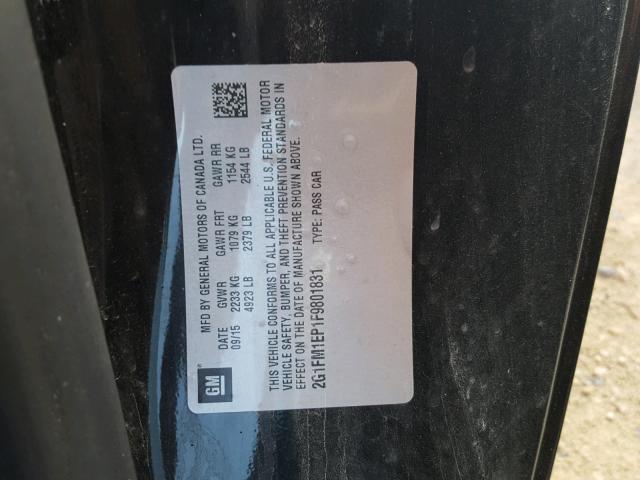 2G1FM1EP1F9801831 - 2015 CHEVROLET CAMARO ZL1 黑色 照片 10