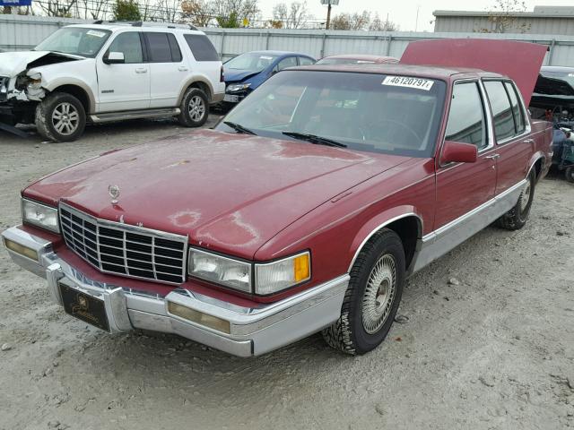 1G6CD53B1P4315021 - 1993 CADILLAC DEVILLE RED photo 2