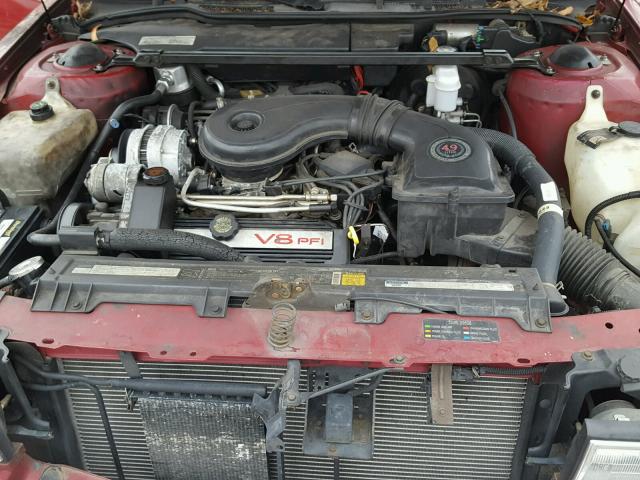 1G6CD53B1P4315021 - 1993 CADILLAC DEVILLE RED photo 7