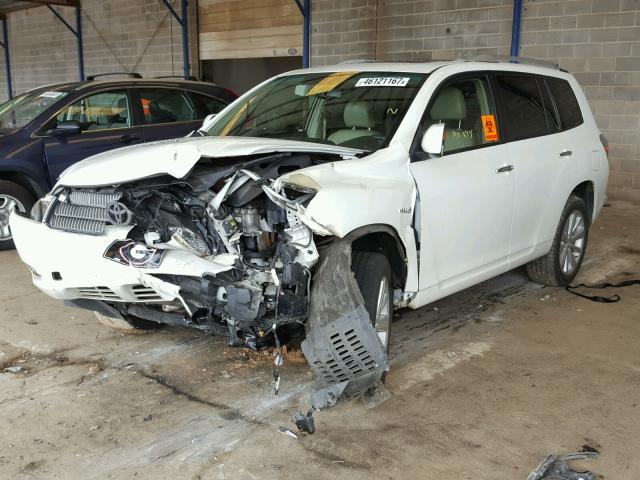 JTEEW44A692030177 - 2009 TOYOTA HIGHLANDER WHITE photo 2