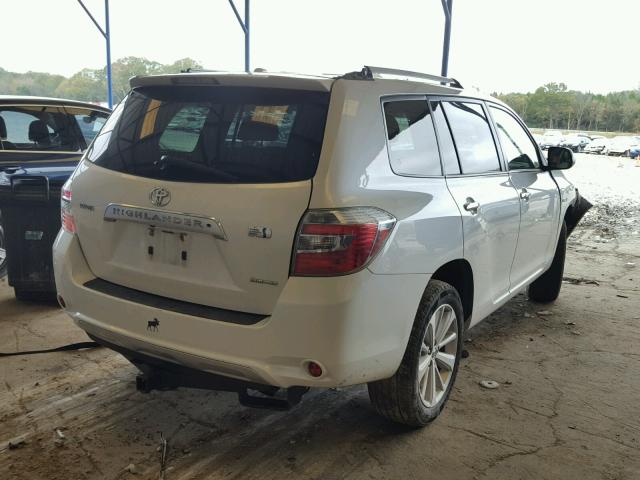 JTEEW44A692030177 - 2009 TOYOTA HIGHLANDER WHITE photo 4