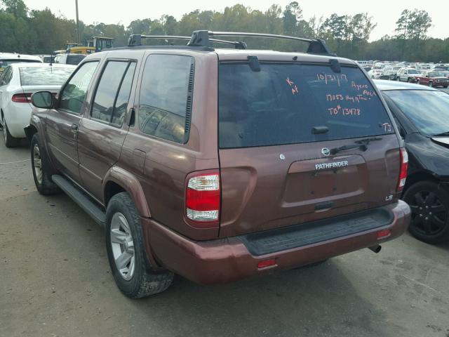 JN8DR09X53W708905 - 2003 NISSAN PATHFINDER BURGUNDY photo 3