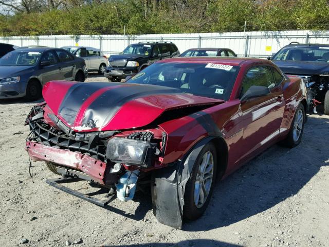 2G1FB1E39D9222229 - 2013 CHEVROLET CAMARO LT MAROON photo 2