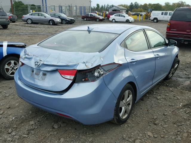 KMHDH4AE5BU138975 - 2011 HYUNDAI ELANTRA GL BLUE photo 4