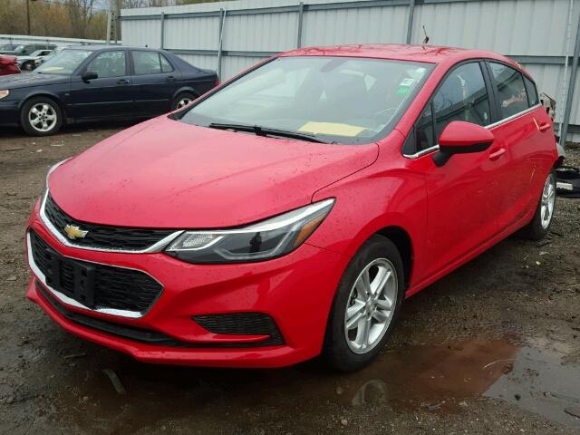 1G1BE5SM0H7228700 - 2017 CHEVROLET CRUZE LT RED photo 2