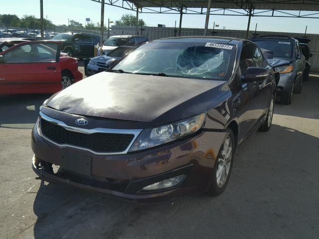 5XXGN4A73DG103839 - 2013 KIA OPTIMA EX BURGUNDY photo 2