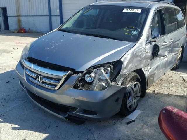 5FNRL38767B141250 - 2007 HONDA ODYSSEY EX BLUE photo 2