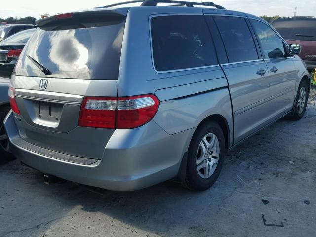 5FNRL38767B141250 - 2007 HONDA ODYSSEY EX BLUE photo 4