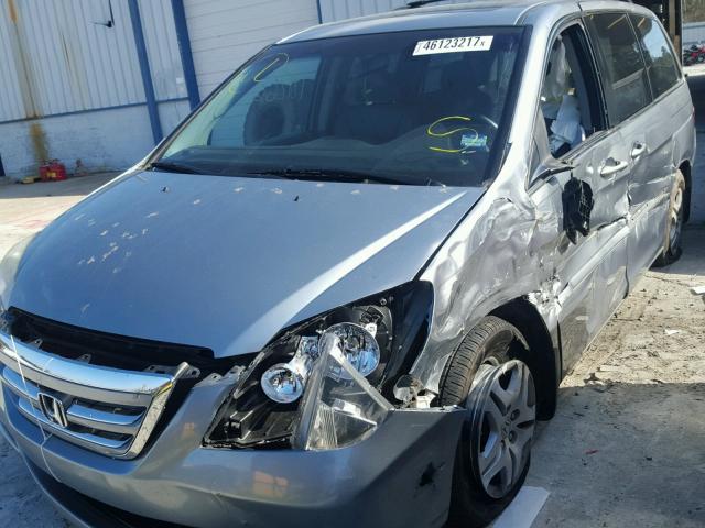 5FNRL38767B141250 - 2007 HONDA ODYSSEY EX BLUE photo 9