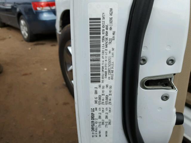 1C6RR7LTXDS547631 - 2013 RAM 1500 SLT თეთრი ფოტო 10