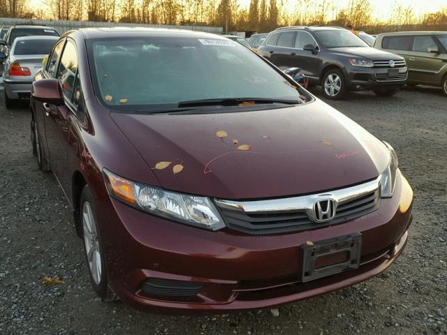 2HGFB2F85CH580425 - 2012 HONDA CIVIC EX BURGUNDY photo 1