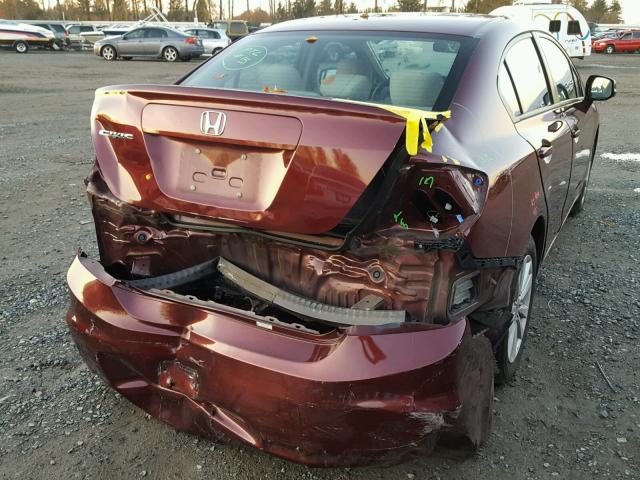 2HGFB2F85CH580425 - 2012 HONDA CIVIC EX BURGUNDY photo 4