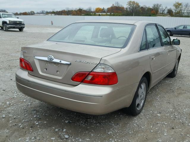 4T1BF28B53U296117 - 2003 TOYOTA AVALON XL GOLD photo 4