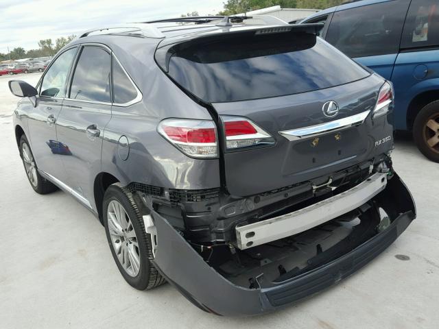 2T2ZK1BAXDC107223 - 2013 LEXUS RX GRAY photo 3