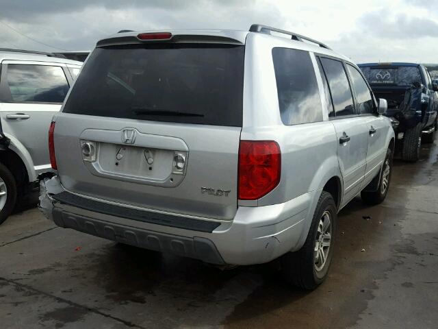 5FNYF18515B040491 - 2005 HONDA PILOT EXL SILVER photo 4