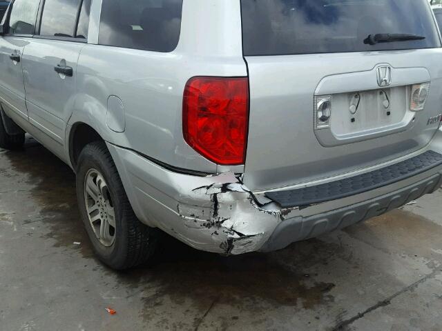 5FNYF18515B040491 - 2005 HONDA PILOT EXL SILVER photo 9