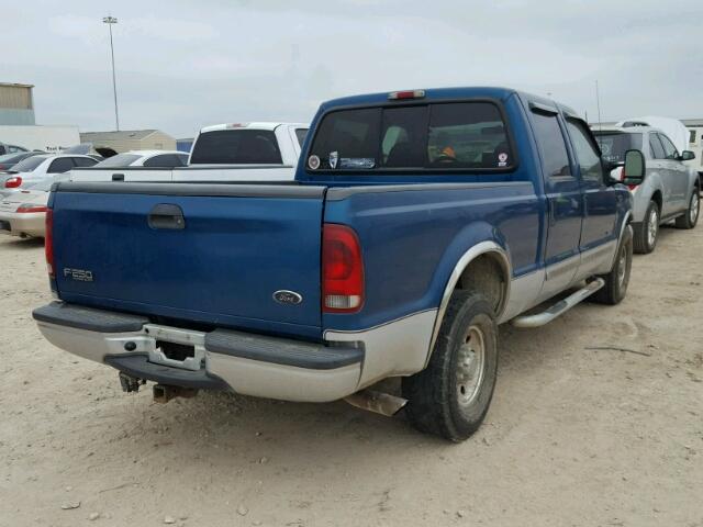 1FTNW20F71EB41950 - 2001 FORD F250 SUPER TEAL photo 4