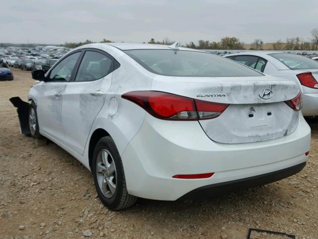 5NPDH4AE0FH613775 - 2015 HYUNDAI ELANTRA SE WHITE photo 3