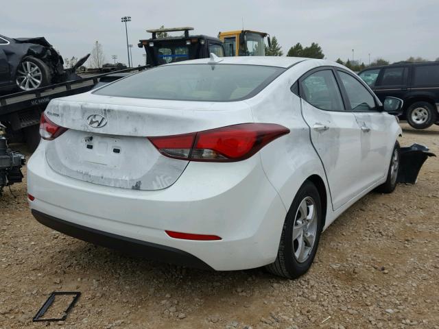 5NPDH4AE0FH613775 - 2015 HYUNDAI ELANTRA SE WHITE photo 4