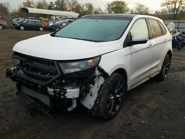 2FMTK4APXFBB69844 - 2015 FORD EDGE WHITE photo 2