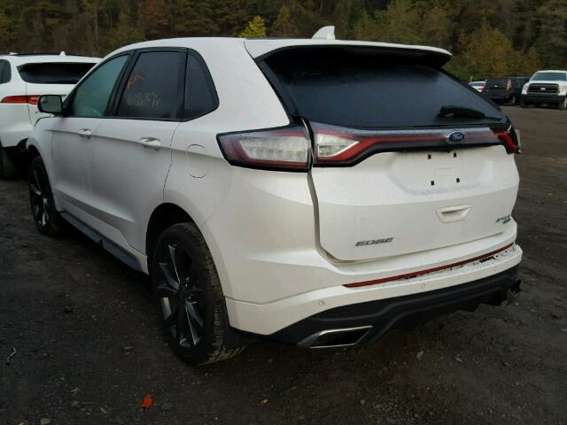 2FMTK4APXFBB69844 - 2015 FORD EDGE WHITE photo 3