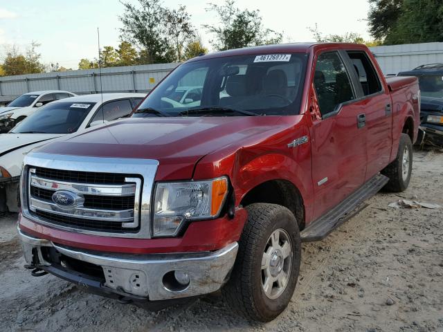 1FTFW1ET4DKE99378 - 2013 FORD F150 SUPER RED photo 2