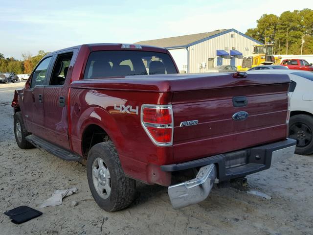 1FTFW1ET4DKE99378 - 2013 FORD F150 SUPER RED photo 3