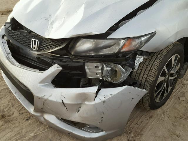 2HGFG3B00DH530136 - 2013 HONDA CIVIC EXL SILVER photo 9