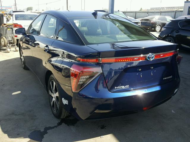 JTDBVRBD7GA000936 - 2016 TOYOTA MIRAI BLUE photo 3