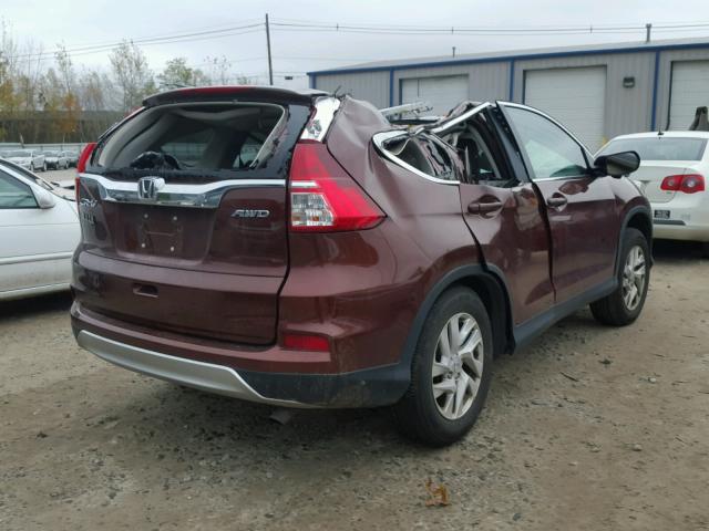 2HKRM4H53GH624360 - 2016 HONDA CR-V EX MAROON photo 4