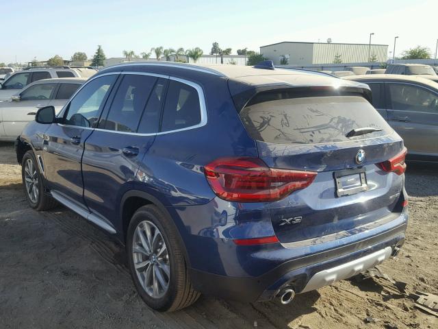 5UXTR7C50KLF25243 - 2019 BMW X3 SDRIVE3 BLUE photo 3