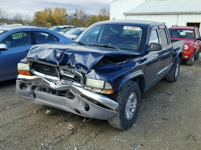 1D7HL48N23S103114 - 2003 DODGE DAKOTA QUA BLUE photo 2