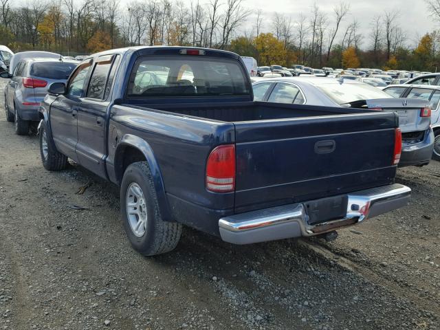 1D7HL48N23S103114 - 2003 DODGE DAKOTA QUA BLUE photo 3