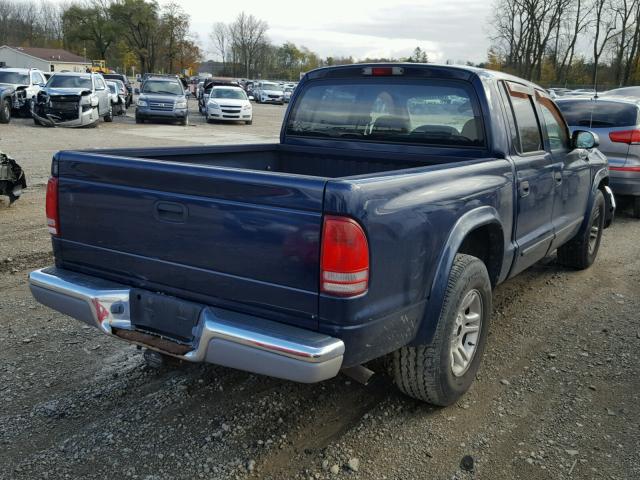 1D7HL48N23S103114 - 2003 DODGE DAKOTA QUA BLUE photo 4