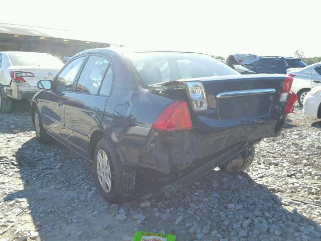 2HGES16583H536026 - 2003 HONDA CIVIC LX BLUE photo 3