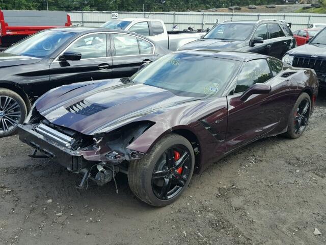 1G1YB2D75H5118679 - 2017 CHEVROLET CORVETTE S PURPLE photo 2