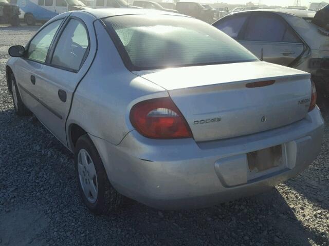 1B3ES26CX3D180793 - 2003 DODGE NEON SILVER photo 3