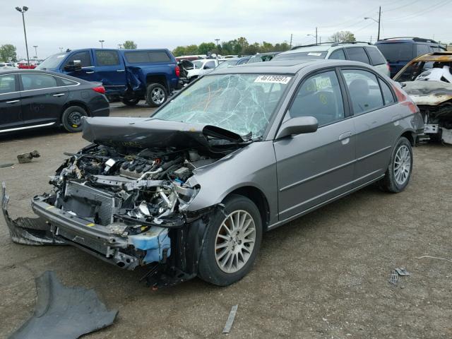 2HGES26745H614005 - 2005 HONDA CIVIC GRAY photo 2