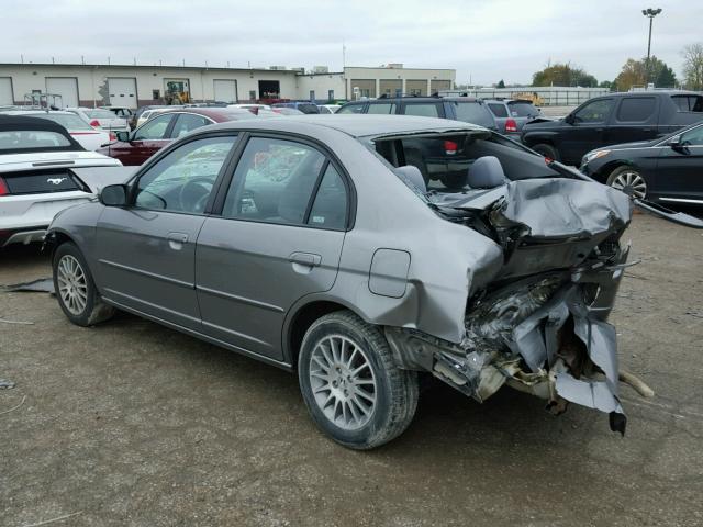 2HGES26745H614005 - 2005 HONDA CIVIC GRAY photo 3