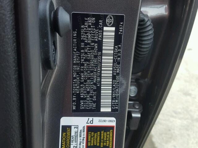 4T1BF1FK8HU733516 - 2017 TOYOTA CAMRY LE BROWN photo 10