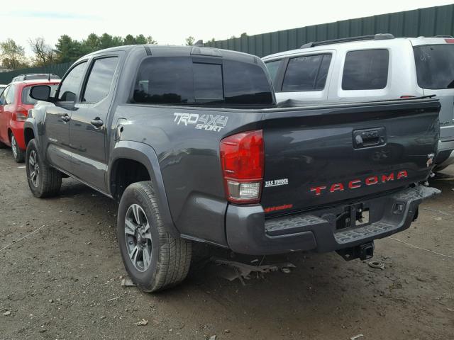 3TMCZ5AN2HM070036 - 2017 TOYOTA TACOMA DOU CHARCOAL photo 3