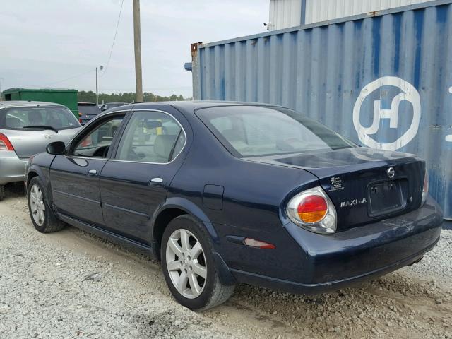 JN1DA31D32T440302 - 2002 NISSAN MAXIMA GLE BLUE photo 3