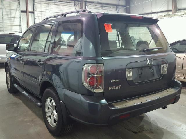 5FNYF28126B038785 - 2006 HONDA PILOT LX BLUE photo 3