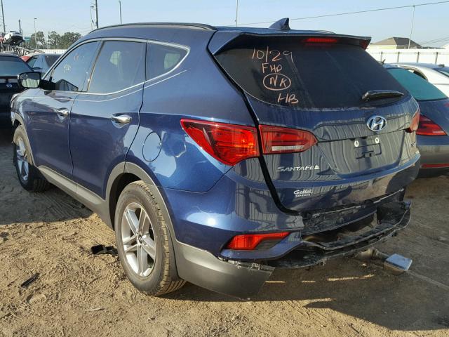 5XYZU3LB4HG491432 - 2017 HYUNDAI SANTA FE S BLUE photo 3