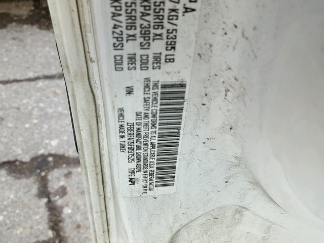 ZFBERFAT9F6197525 - 2015 RAM PROMASTER WHITE photo 10