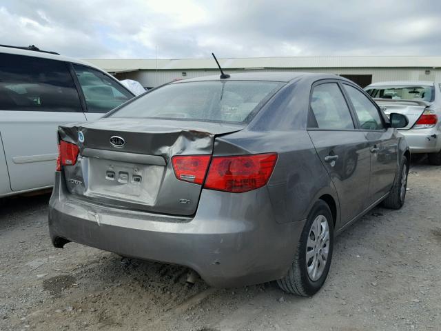 KNAFU4A25B5396256 - 2011 KIA FORTE EX GRAY photo 4