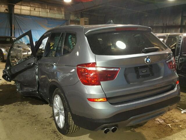 5UXWX9C34H0W75327 - 2017 BMW X3 XDRIVE2 GRAY photo 3