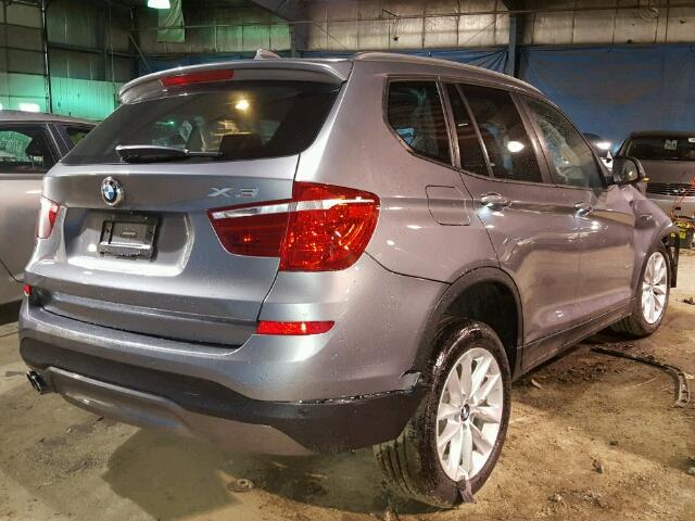 5UXWX9C34H0W75327 - 2017 BMW X3 XDRIVE2 GRAY photo 4