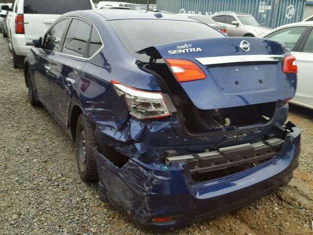 3N1AB7AP3GY248099 - 2016 NISSAN SENTRA S BLUE photo 3